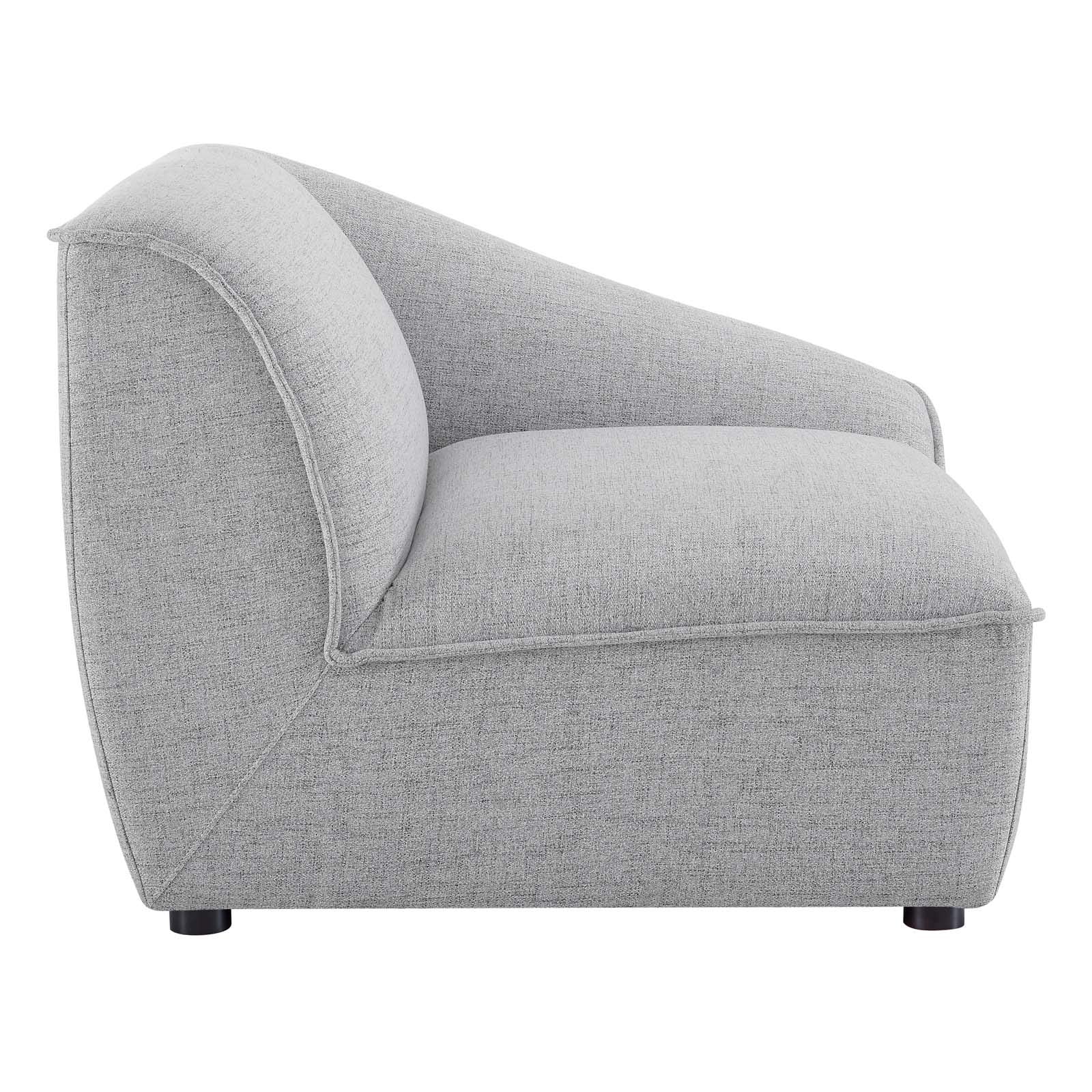 Modway Comprise Fabric Upholstered Sectional, Right-Arm Chair, Light Gray