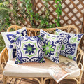 Pyonic Set Of 4 Outdoor Pillow Covers 20X20 Waterproof Decorative Throw Pillow Covers Floral Printed Farmhouse Boho Pillowcase F