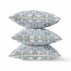 HomeRoots Muted Orange Indigo 16â€ Powder Blue Paisley Zippered Suede Throw Pillow