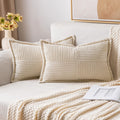 Miulee Corduroy Pillow Covers With Splicing Set Of 2 Super Soft Boho Striped Pillow Covers Broadside Decorative Textured Throw P