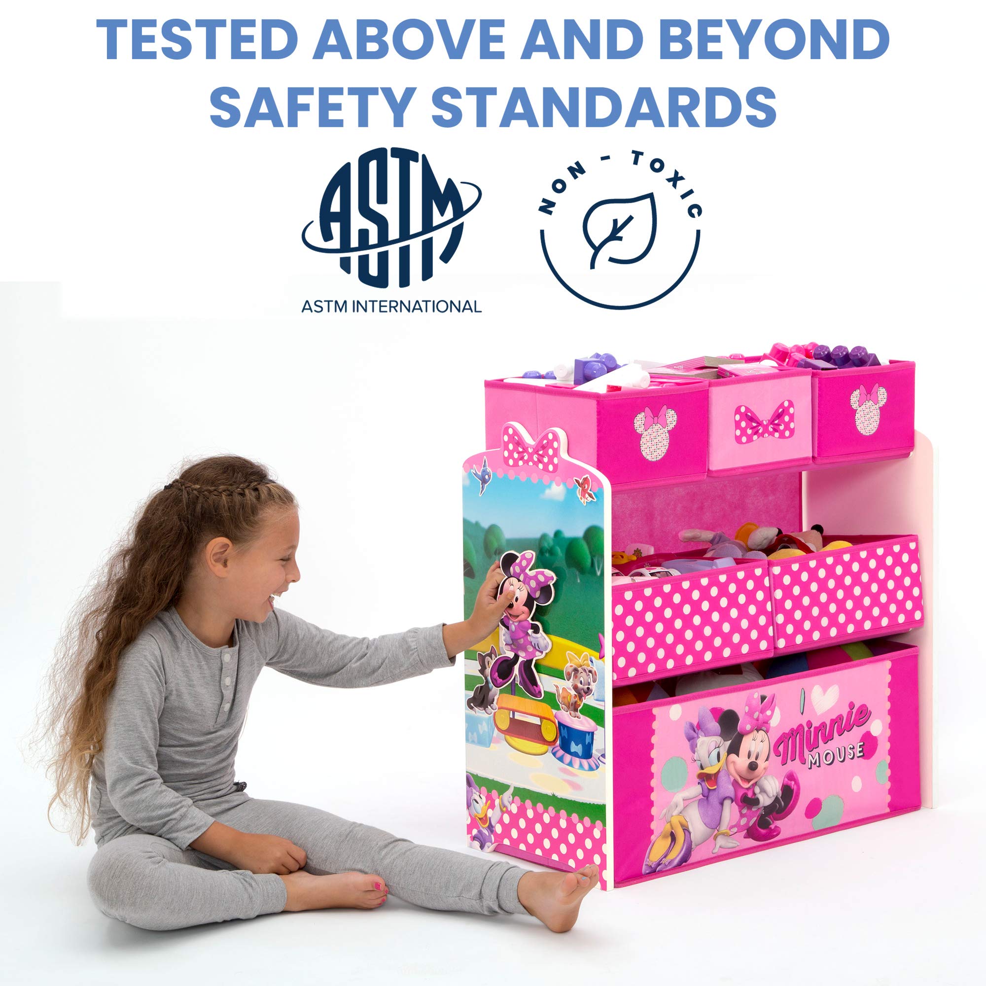 Delta Children Disney Minnie Mouse 6 Bin Design And Store Toy Organizer