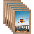 JCJMY 7x11 Picture Frame Set of 6 Rustic Brown for Wall Hanging or Tabletop- Wall Mounting Horizontally or Vertically, 7 x 11 Wa