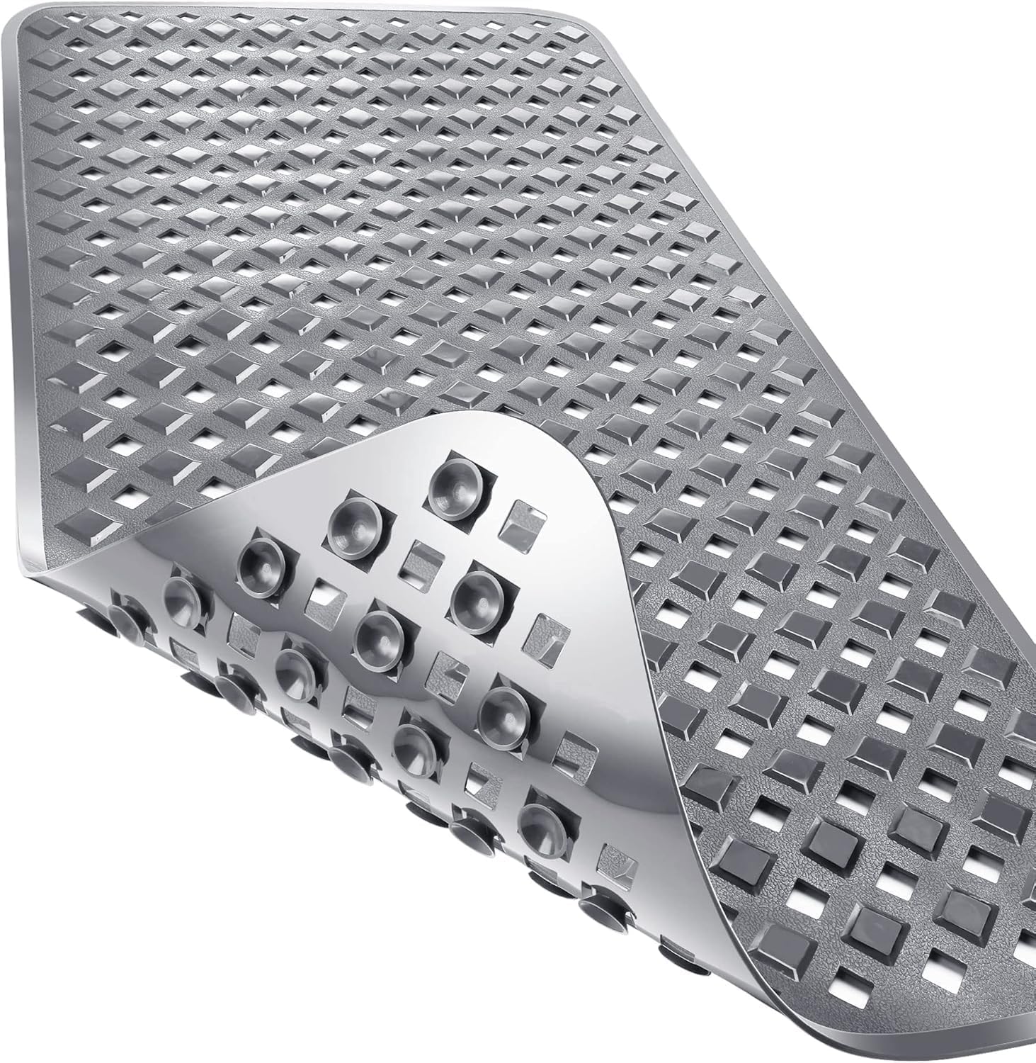 VHKD PVC Bathroom mat Anti Slip Rectangle (Grey 70x40cm)