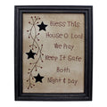 CVHOMEDECO. Primitives Antique Bless this house o lord we pray keep it safe both night & day Stitchery Frame Wall Mounted Hangin