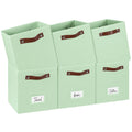 FinishingBo 6-Pack Storage Cubes with Handles & Label Holders Basket, Closet Cube Home Organizer Bins(Green, 10.5*10.5*11 inch)
