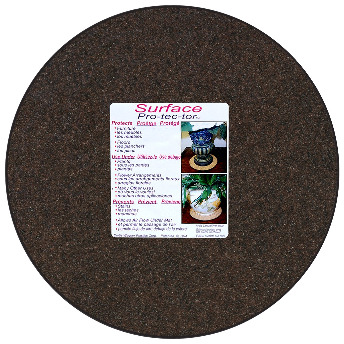 Cwp Ma-1400 Synthetic Fabric Plant Mat, 14-Inch, Charcoal/Walnut Brown (Packaging Label May Vary)