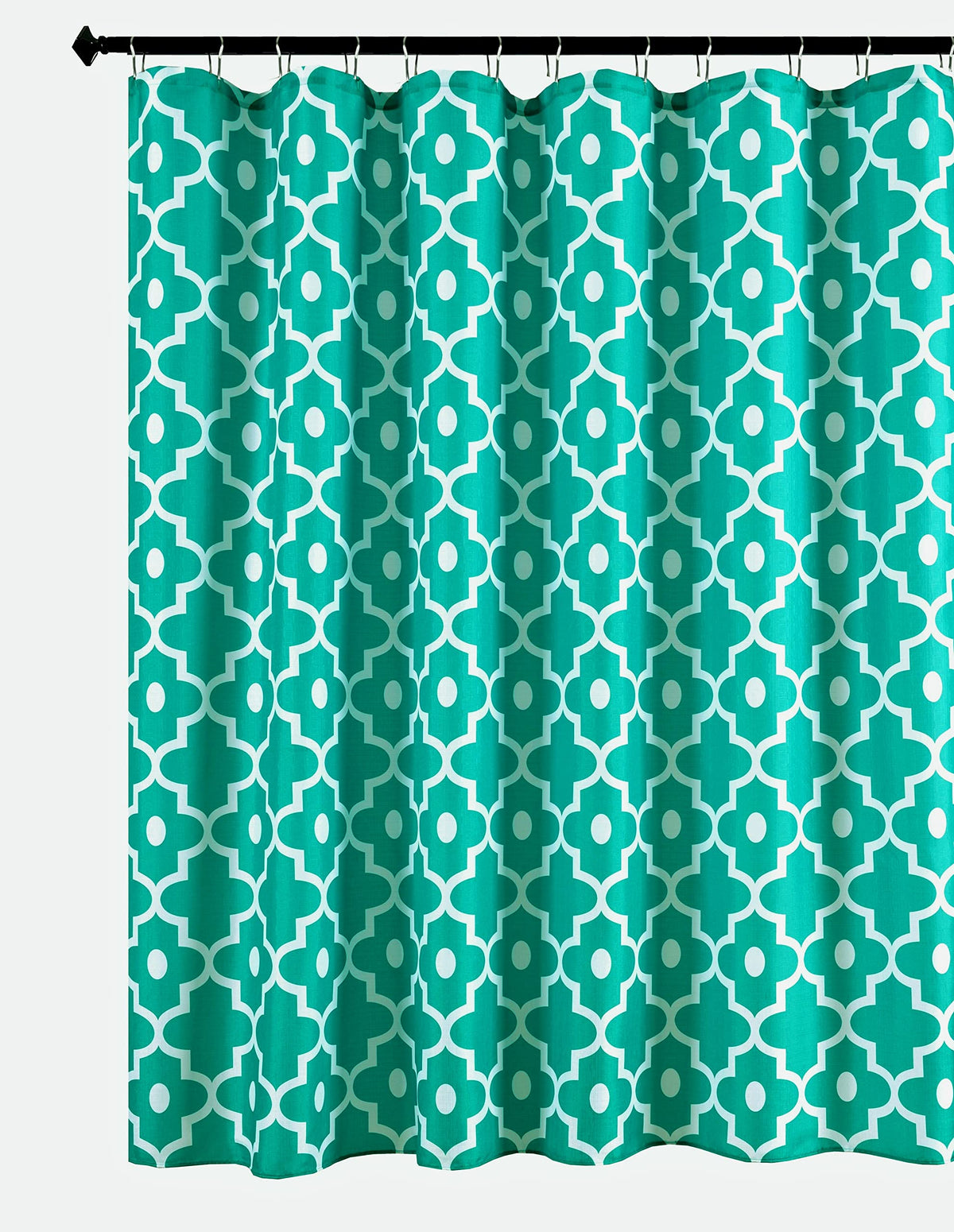 Biscaynebay Textured Fabric Shower Curtains 72 X 72, Turquoise Morocco Pearl Printed Bathroom Curtains Machine Washable