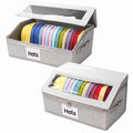 Hat Organizer for Baseball Caps, 2 Pack Clear Storage Box Holds 28 Caps