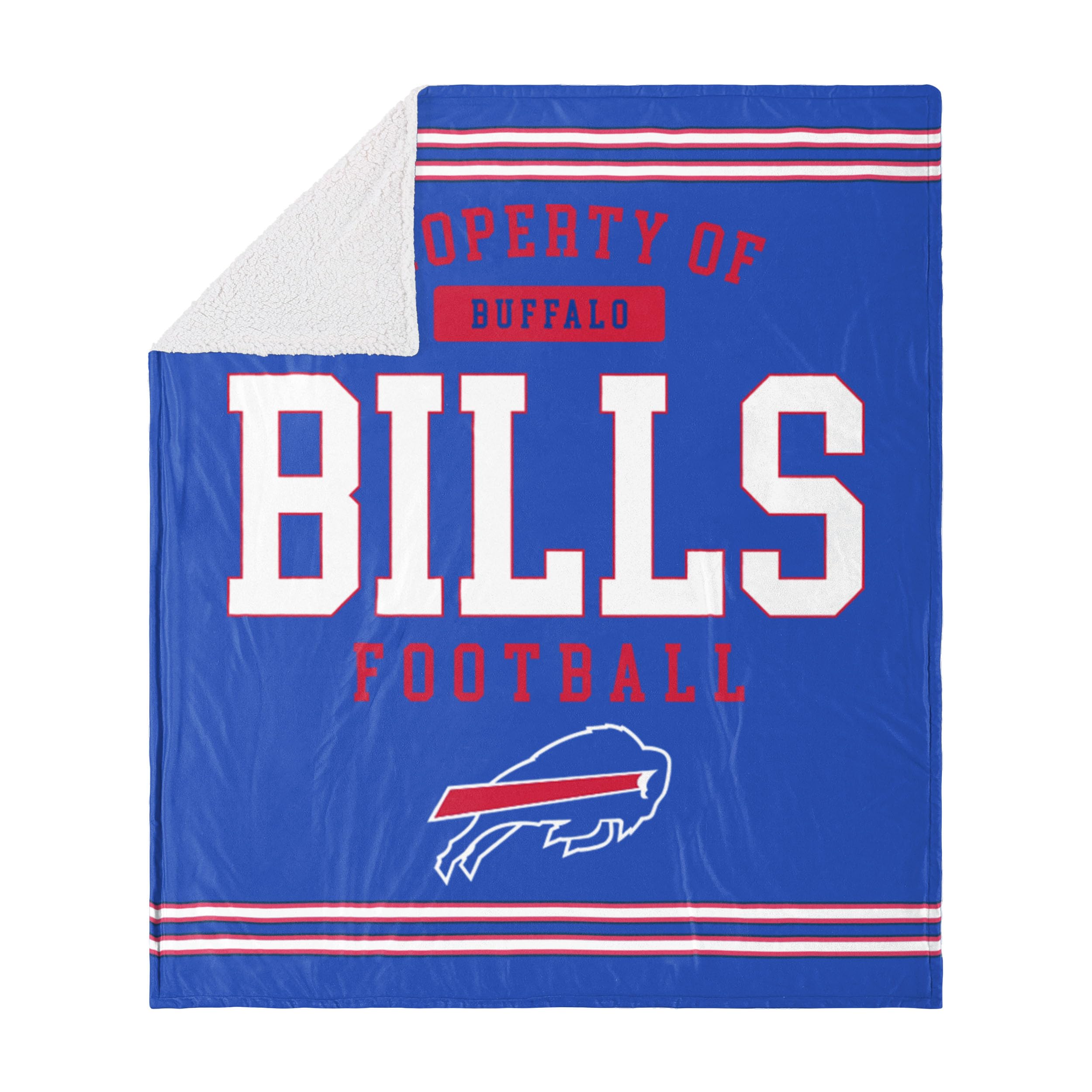 Foco Buffalo Bills Nfl Team Property Of Sherpa Fleece Blanket