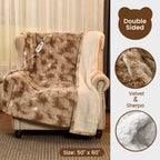 Bearhug Electric Throw Blanket 50' X 60', Faux Fur & Sherpa Heated Throw, 6 Heating Levels & 4H Auto Off, Over-Heat Protect, E