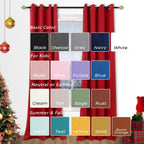 Mrs.Naturall Red Curtains For Bedroom 84 Inch Length 2 Panels Set Blackout Grommet Window Black Out Luxury Curtains For Living R