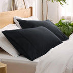 Bedsure King Size Pillow Cases Set Of 2 - Black Polyester Microfiber Pillowcases 2 Pack, Super Soft Pillow Case Cover With Envelop Closure, 20X36 Inches