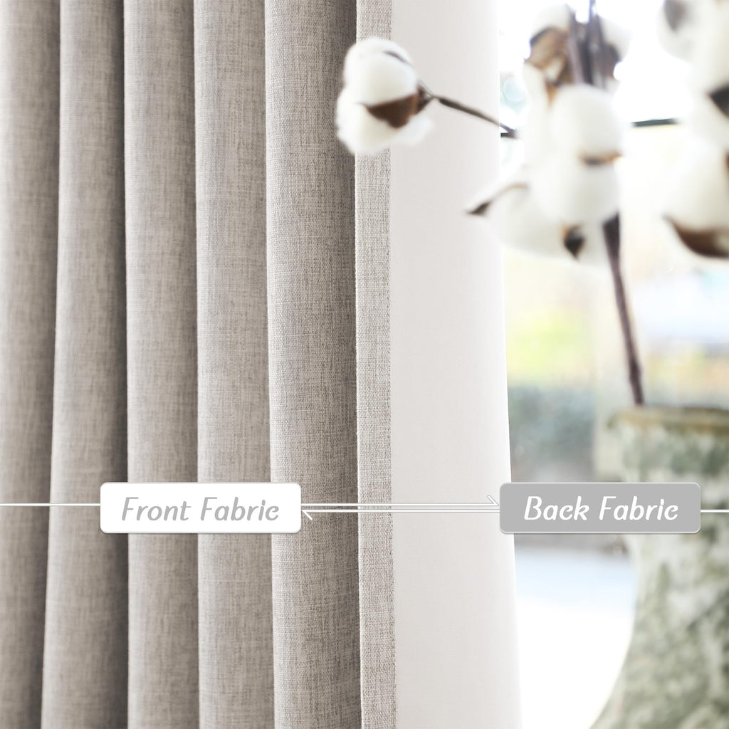 Uhitech Linen Blackout Curtains For Living Room Pinch Pleated Curtains Insulated Curtains 90 Inch Length 2 Panels Set Black Out