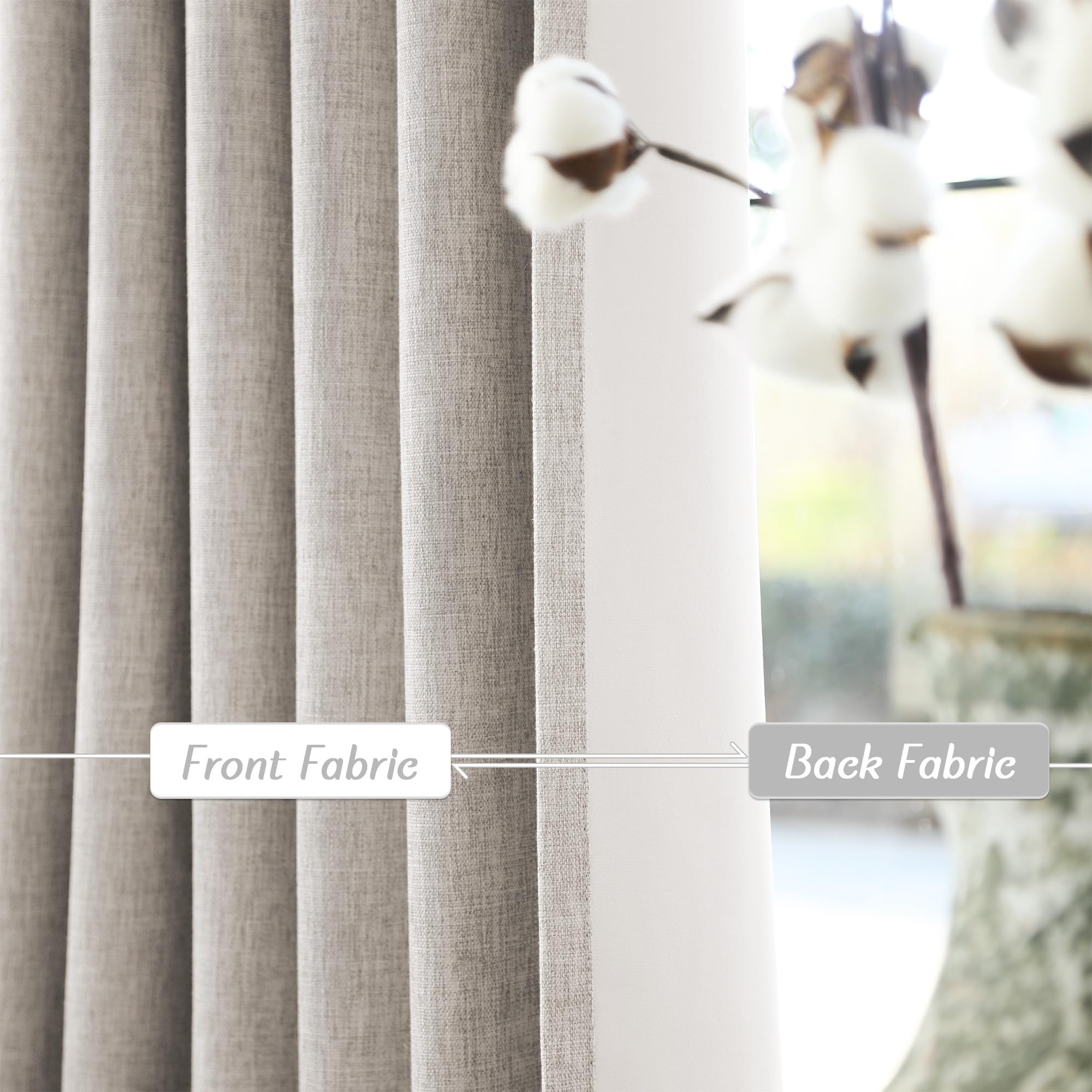Uhitech Linen Blackout Curtains For Living Room Pinch Pleated Curtains Insulated Curtains 90 Inch Length 2 Panels Set Black Out