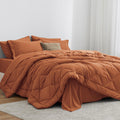 Love'S Cabin Twin Xl Comforter Set Terracotta, 5 Pieces Twin Xl Bed In A Bag, All Season Twin Xl Bedding Sets With 1 Comforter,