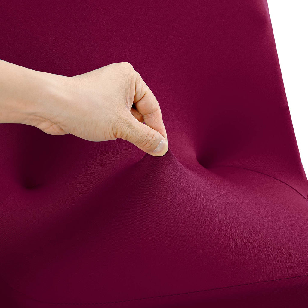 Peomeise Stretch Spandex Folding Chair Cover For Wedding Party Dining Banquet Event (Burgundy,25Pcs)