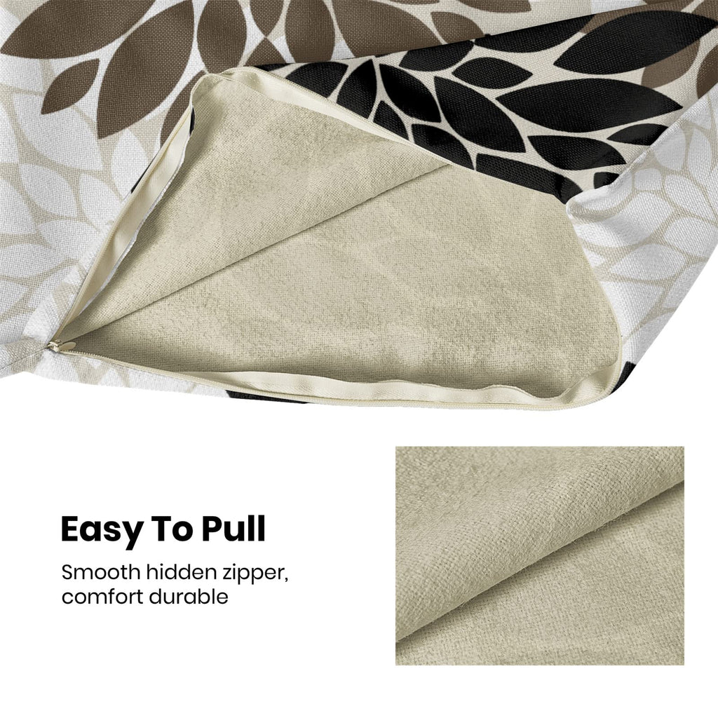 Brown Black White Pillow Covers 18X18 Inch Set Of 2 Dahlia Floral Decor Throw Pillows Summer Modern Geometry Flower Outdoor Deco