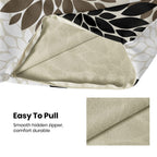 Brown Black White Pillow Covers 18X18 Inch Set Of 2 Dahlia Floral Decor Throw Pillows Summer Modern Geometry Flower Outdoor Deco