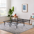 Linenspa Folding Metal Platform Bed Frame - No Box Spring Needed - Underbed Storage - Simple Tool Free Assembly - Mattress Foundation - 14' High - Traditional Design - Sturdy Steel - Full Size