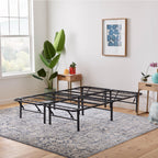 Linenspa Folding Metal Platform Bed Frame - No Box Spring Needed - Underbed Storage - Simple Tool Free Assembly - Mattress Foundation - 14' High - Traditional Design - Sturdy Steel - Full Size