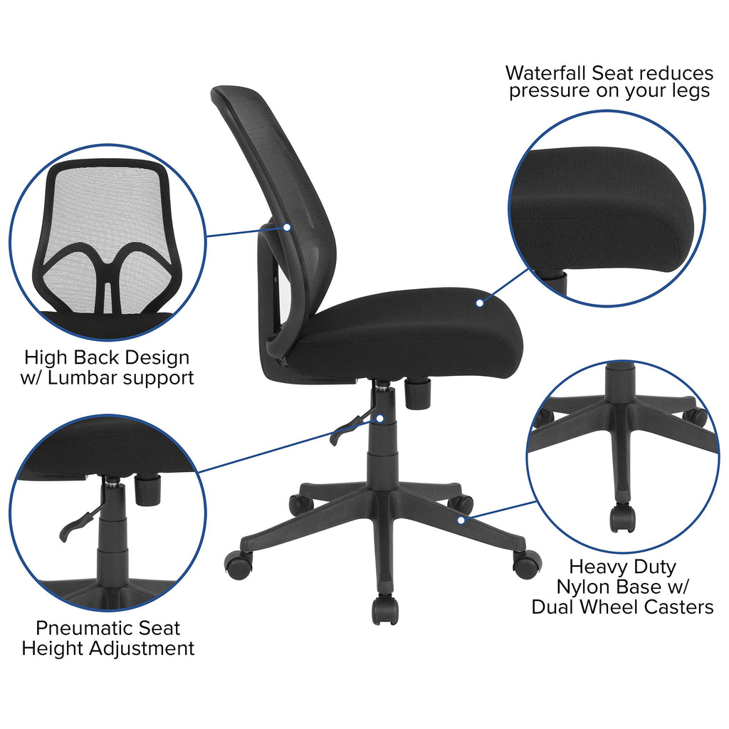 Flash Furniture Salerno Series High Back Black Mesh Office Chair