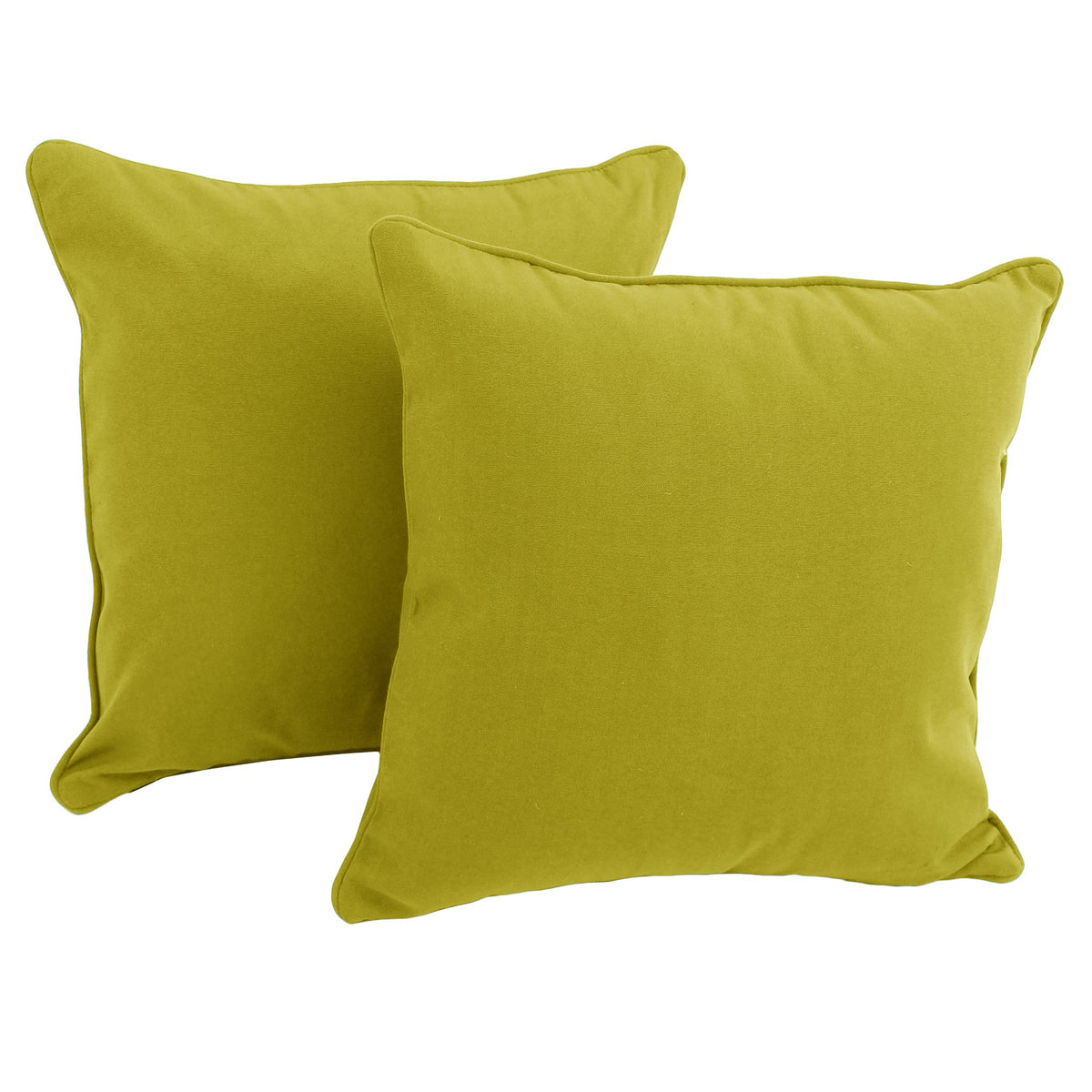 Blazing Needles Corded Microsuede Square Throw Pillow, 18&quot;, Mojito Lime 2 Count