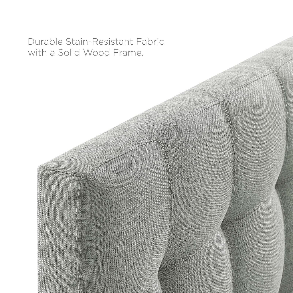 Modway Lily Tufted Linen Fabric Upholstered King Headboard in Gray