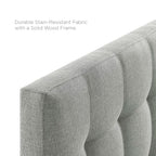 Modway Lily Tufted Linen Fabric Upholstered King Headboard in Gray