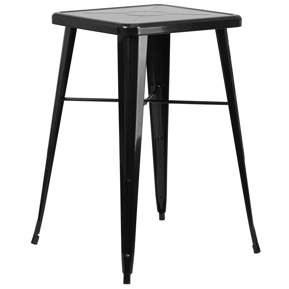 Flash Furniture Aaron Commercial Grade 23.75&quot; Square Black Metal Indoor-Outdoor Bar Height Table