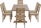 Crosley Furniture Joanna 7-Piece Modern Farmhouse Dining Table Set for 6 with Ladderback Chairs, Rustic Brown