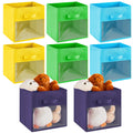 Marsui 8 Pcs Cube Storage Bins with Clear Window 11 Daycare Storage Cube Organizer Bins for Closet Kid Nursery Playroom with H