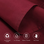 4 Piece Bed Sheet Set (Queen,Burgundy) 1 Flat Sheet,1 Fitted Sheet And 2 Pillow Cases,Brushed Microfiber Luxury Bedding With Deep Pockets