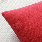 Otostar Linen Throw Pillow Covers Set Of 2 Decorative Square Pillowcases Cushion Covers 18X18 Inch For Home Decor Sofa Bedroom Car 45 X 45 Cm Christmas Red