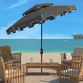 Safavieh Outdoor Collection Pat8200 Umbrella, Grey/White