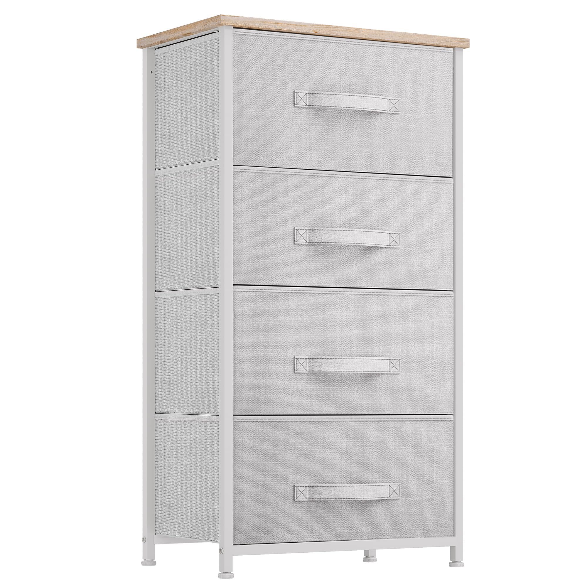 Yitahome 4-Drawer Fabric Dresser, Dresser For Bedroom, Living Room, Hallway, Closet(White)