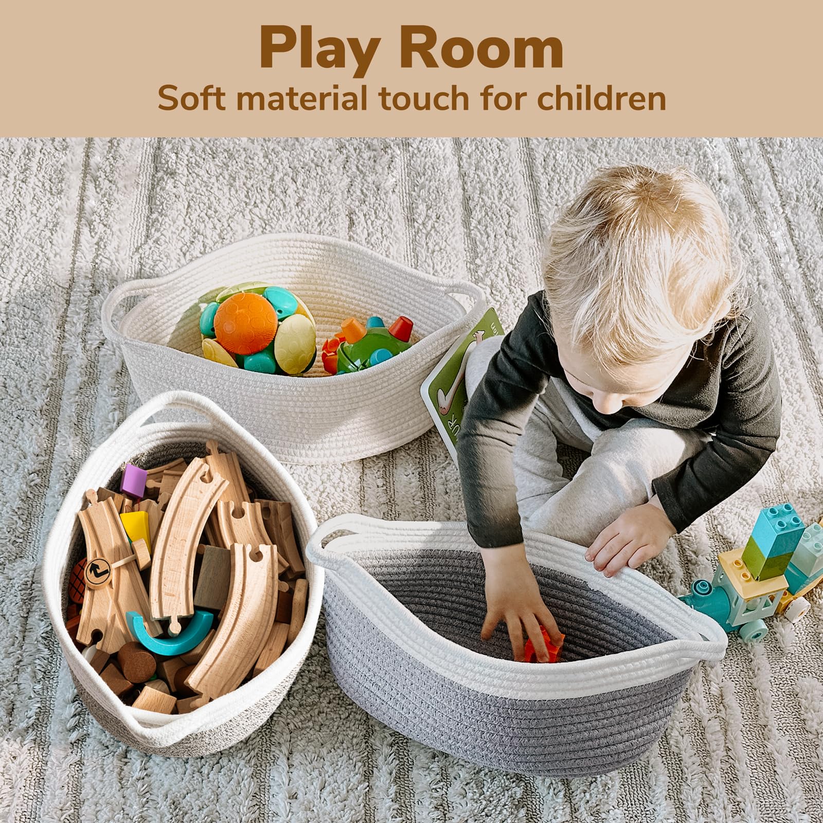 Goodpick Small Woven Basket, Basket For Organizing, Dog Basket, Storage Basket With Handles, Gift Basket Cute Basket For Decor 1