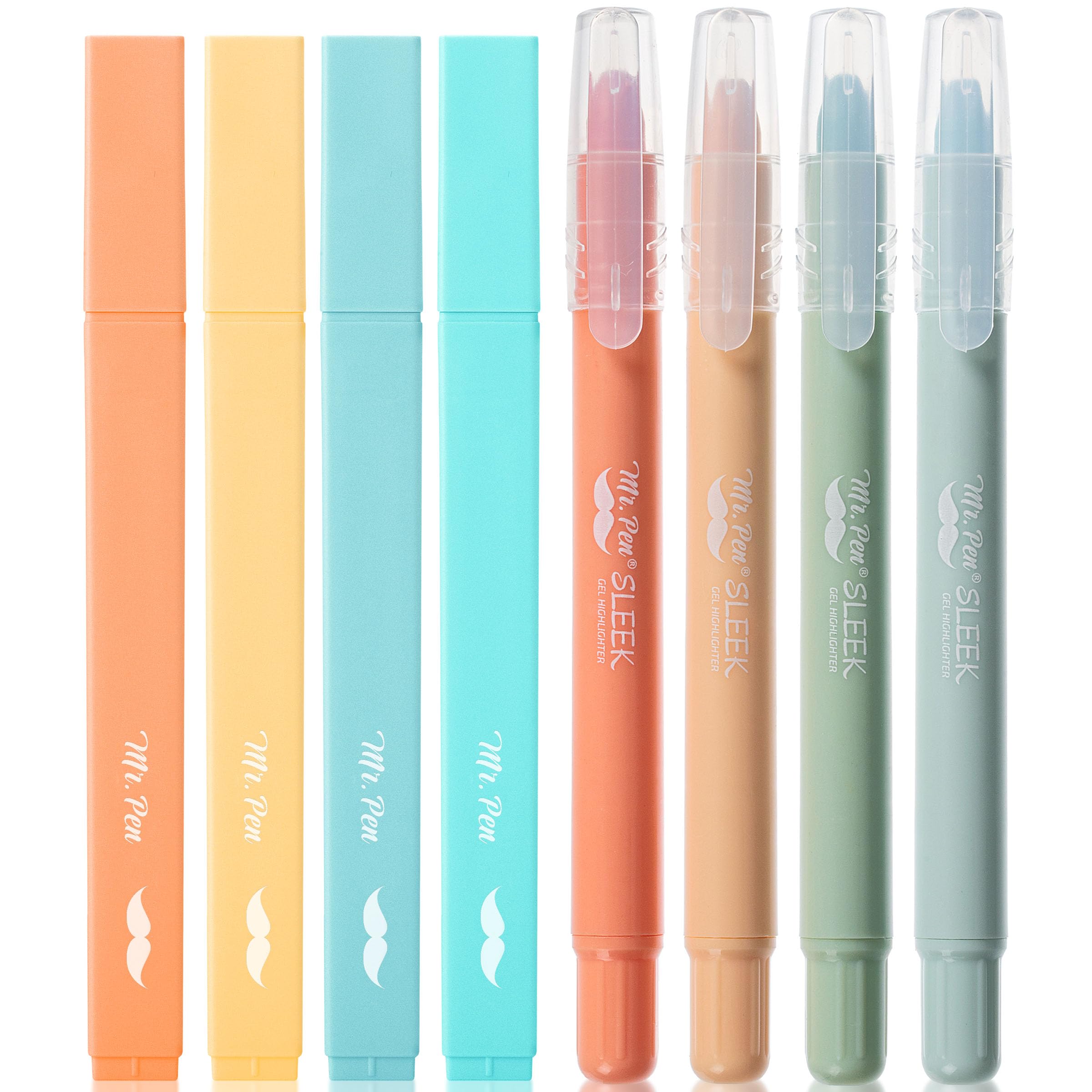 Mr. Pen Aesthetic Highlighters, 8 Pack, Pastel Color Bible Highlighter No Bleed