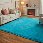 Arbosofe Area Rugs For Living Room Bedroom, 4X6 Ft Tie Dyed Light Grey Fluffy Fuzzy Shag Small Carpet Soft Plush Furry Clearance