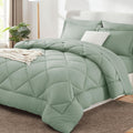 Cozylux Twin Comforter Set With Sheets 5 Pieces Bed In A Bag Sage Green All Season Bedding Sets With Comforter, Pillow Shams, Fl