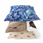 HomeRoots 18' Purple Blue Springtime Zippered Suede Throw Pillow