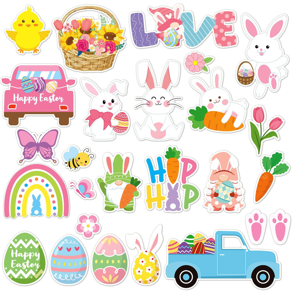MARFOREVER 50pcs Easter Removable Reusable Window Decals, Thick Gel Clings for Adults Kids, Spring Party Supplies, Multicolor fo