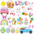 MARFOREVER 50pcs Easter Removable Reusable Window Decals, Thick Gel Clings for Adults Kids, Spring Party Supplies, Multicolor fo