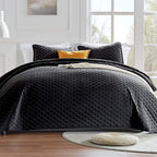 Sleep Zone Reversible Summer Quilt Set Full/Queen (90X96 Inch | 2 Pillow Shams) - Soft Lightweight Bedspread Coverlet Set For Al
