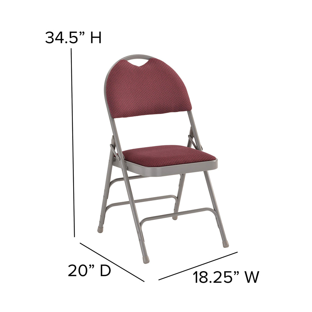Hercules Series Folding Chair [Set Of 2] Finish: Burgundy