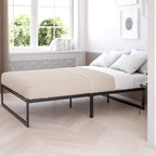 Flash Furniture Lana 14 Inch Metal Platform Bed Frame - No Box Spring Needed with Steel Slat Support and Quick Lock Functionality (Twin)