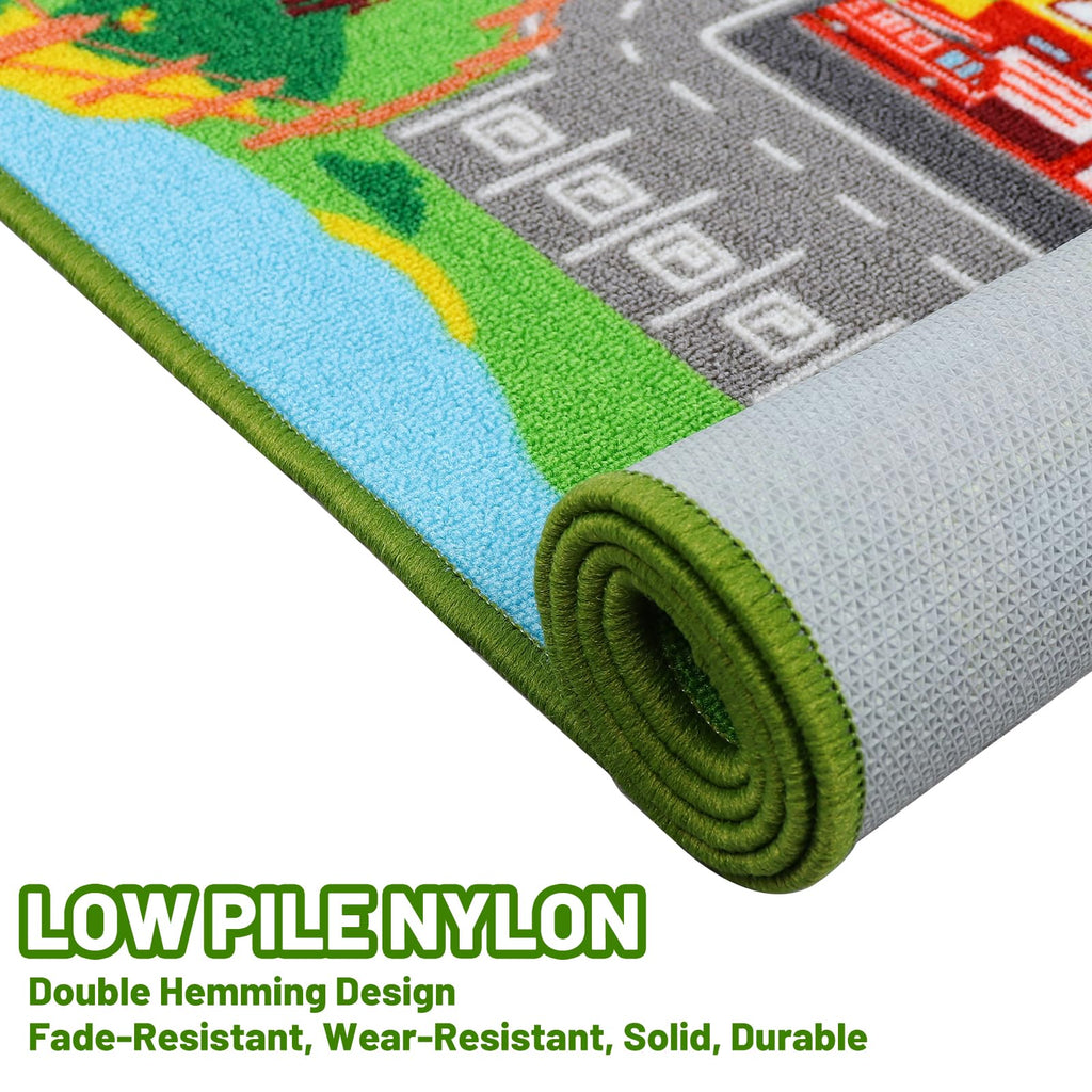 Kids Carpet Playmat Rug 59''X39.4'', Car Rug For Kids Cars, Non-Slip Town City Road Map Kids Rug For Playroom Bedroom Boys, Kids