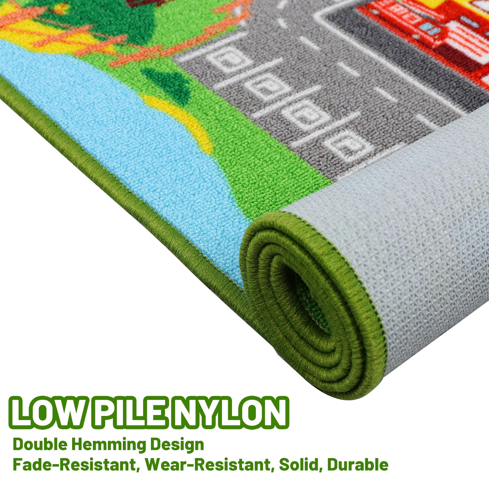Kids Carpet Playmat Rug 59''X39.4'', Car Rug For Kids Cars, Non-Slip Town City Road Map Kids Rug For Playroom Bedroom Boys, Kids