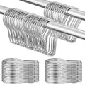 Gisafai 300 Pcs Stainless Steel Shower Curtain Hooks Rustproof Hanging Shower Clips Silver Metal Shower Curtain Rings Practical