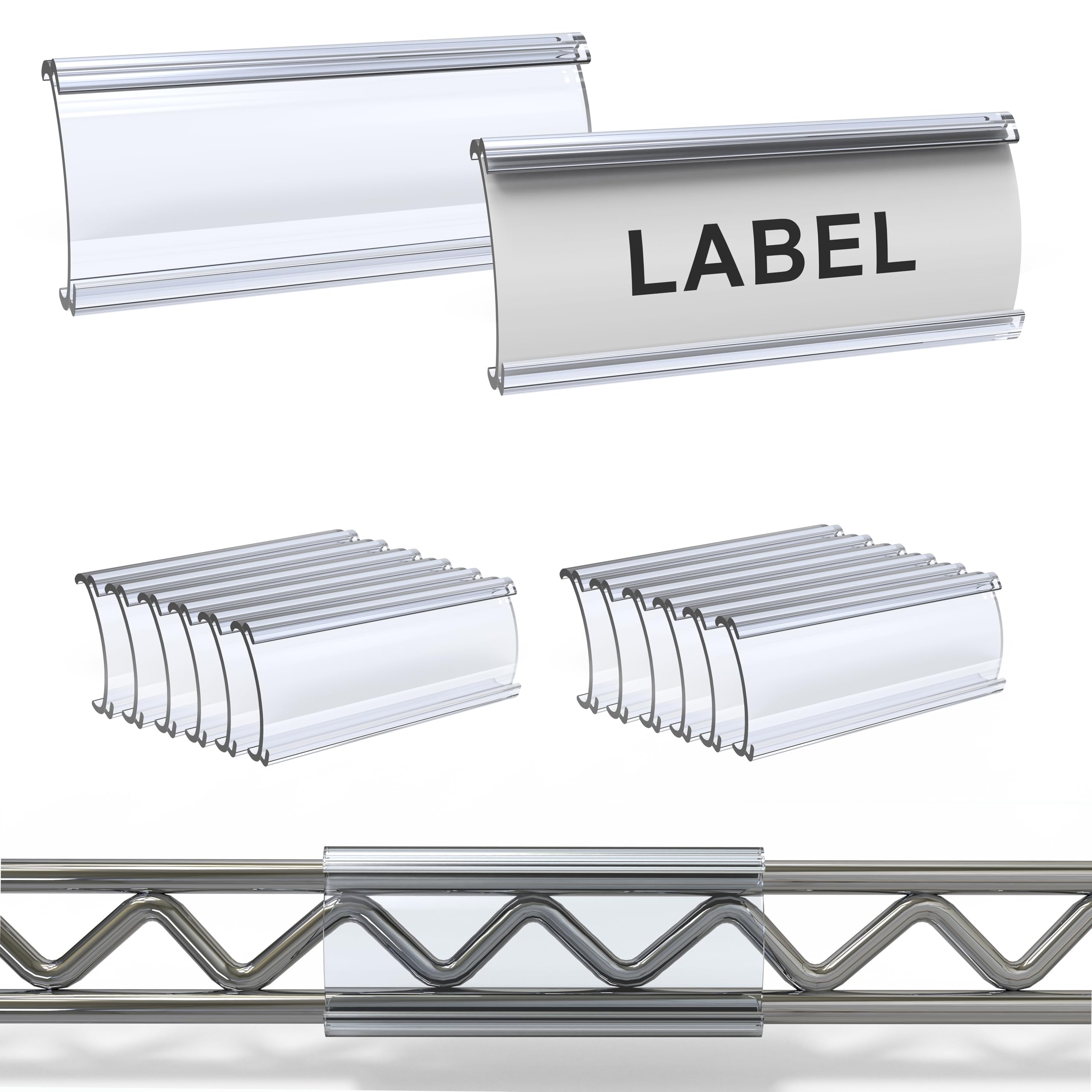 The Retail Renegade 30Pcs Wire Shelf Label Holders, Wire Rack Label Holder, Compatible With Metro And Nexel 1-1/4In Shelves - Pa