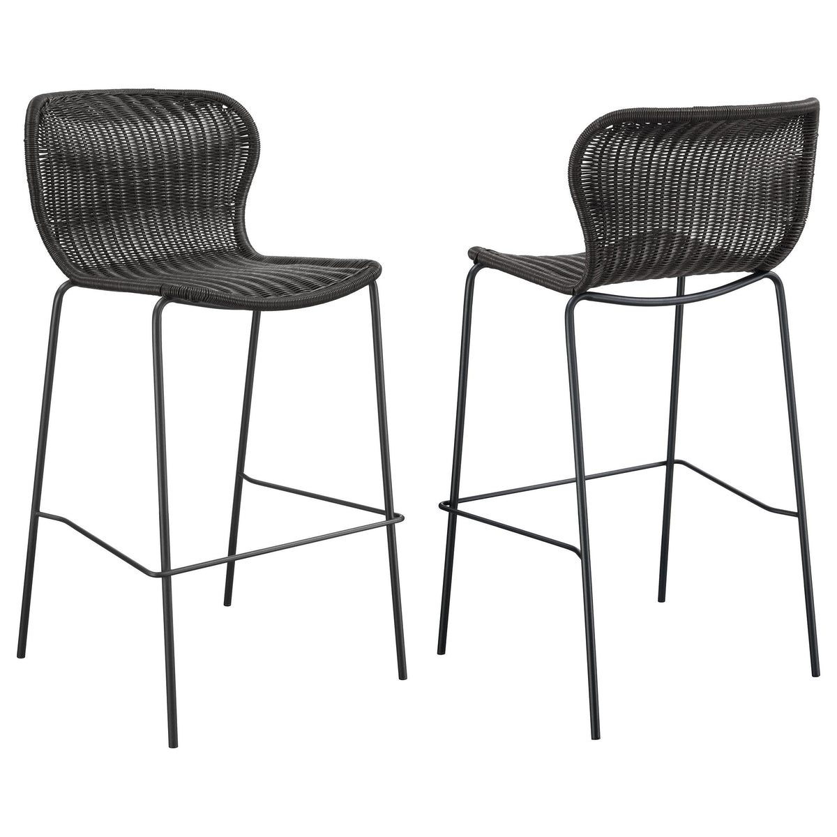 Coaster Home Furnishings Mckinley Faux Rattan Metal Counter Chair Brown (Set Of 2)